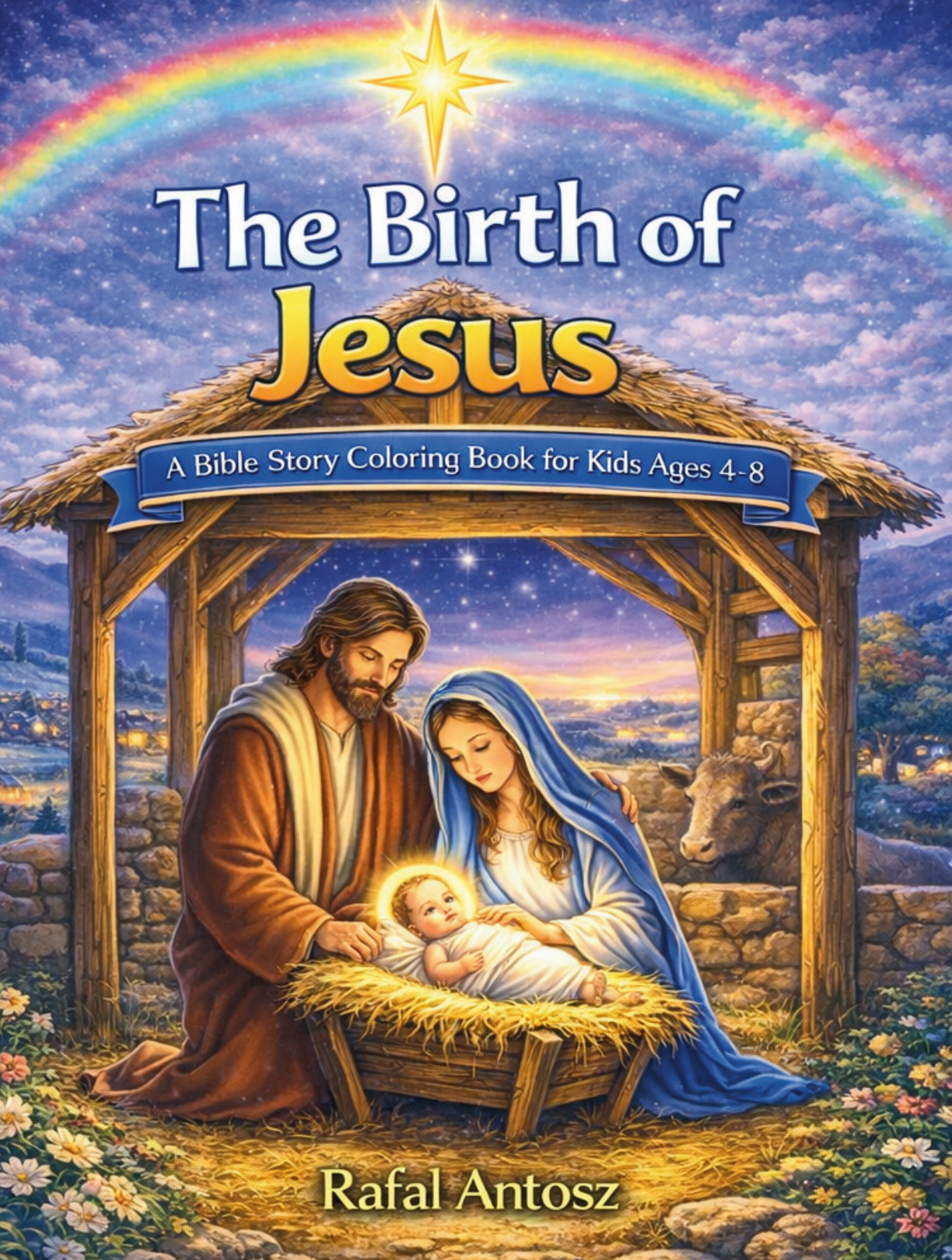 The Birth of Jesus: A Christian Coloring Book for Kids, book cover