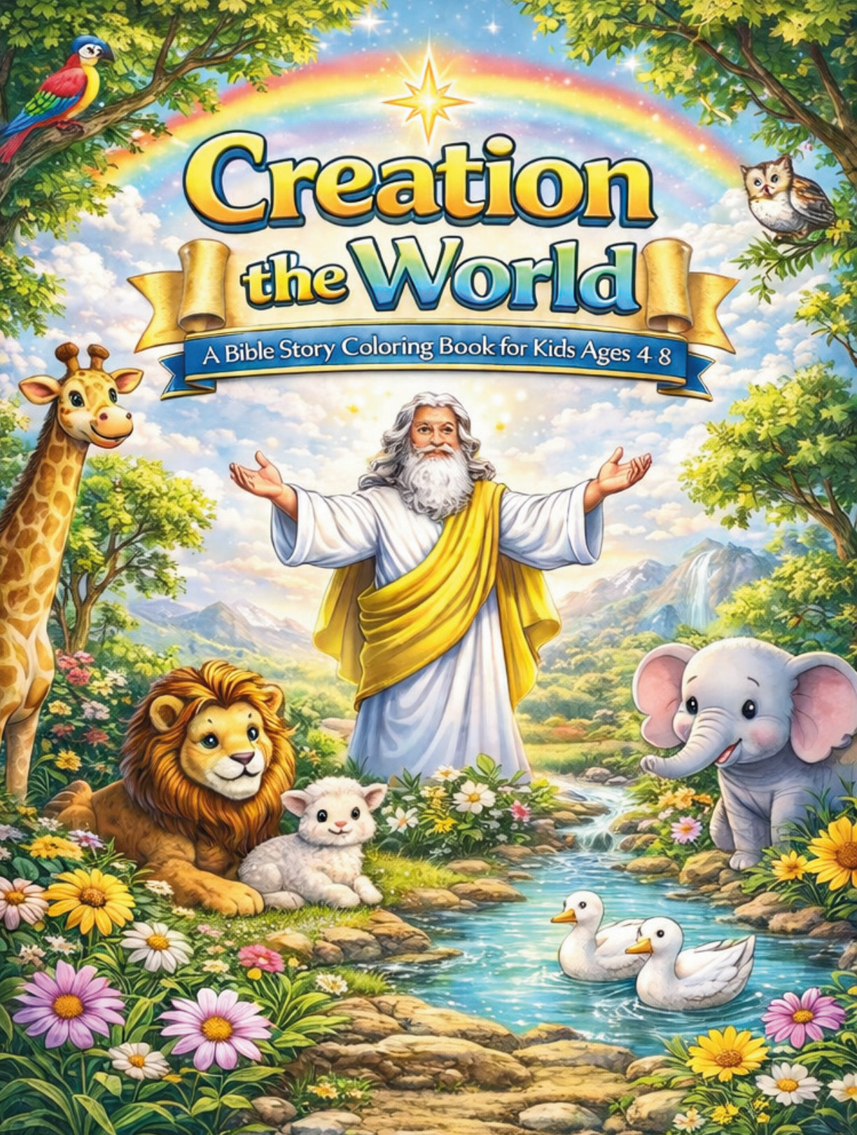 Creation of the World: A Christian Coloring Book for Kids, book cover