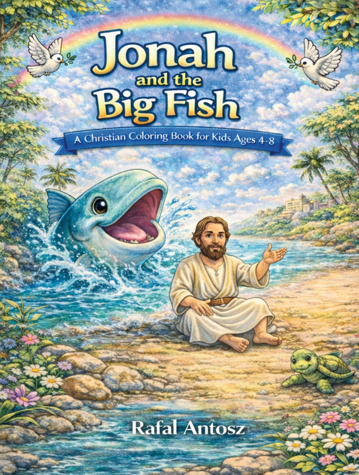 Jonah and the Big Fish: A Christian Coloring Book for Kids, book cover