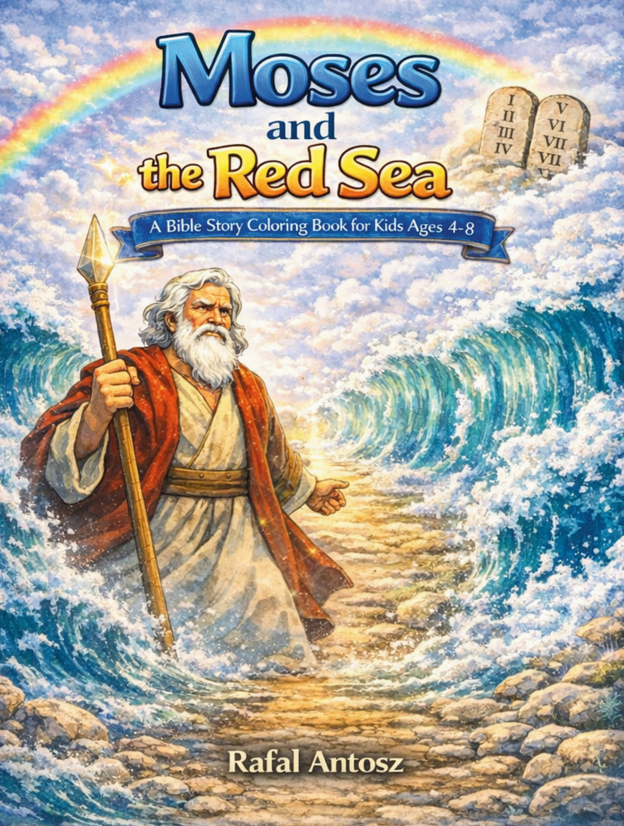 Moses and the Red Sea: A Christian Coloring Book for Kids, book cover