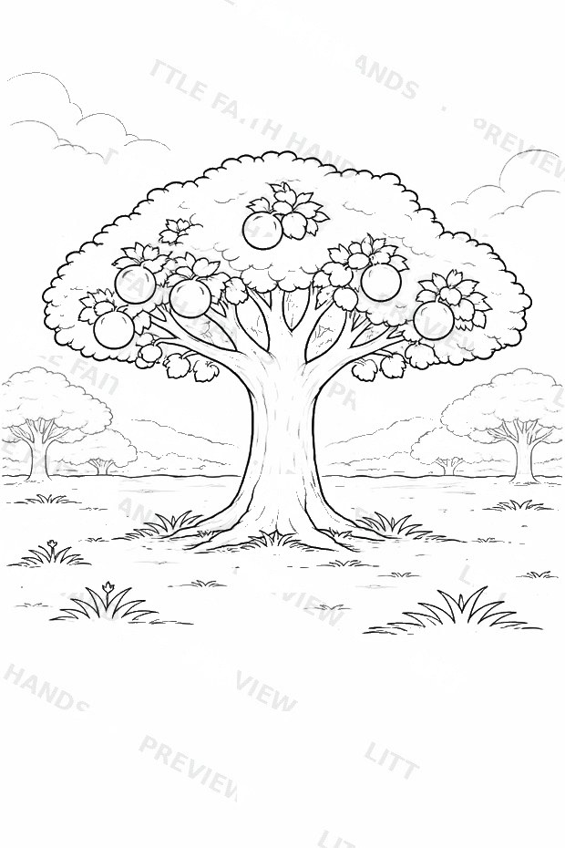 Bible story coloring page from the Adam and Eve book
