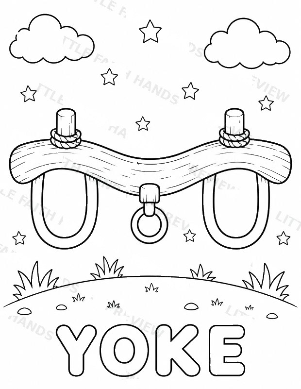 YOKE word coloring page from the Bible ABC book