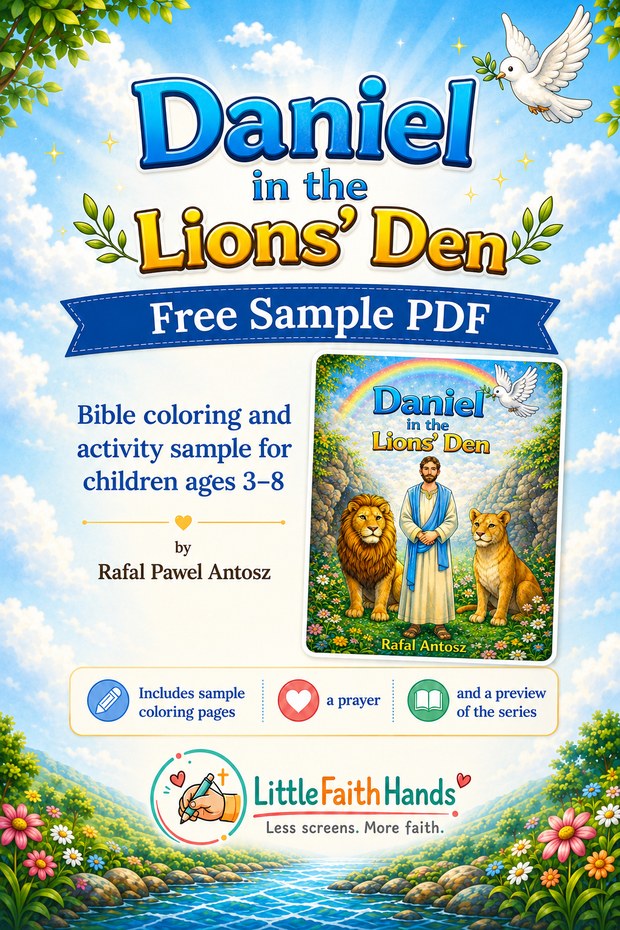 Daniel and the Lions' Den free Bible coloring page for kids
