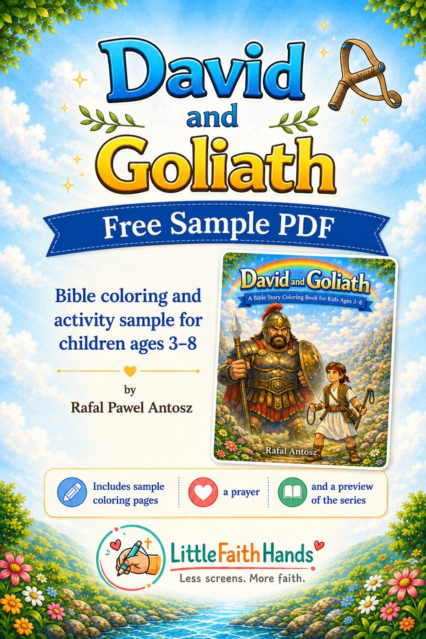 David and Goliath free Bible coloring page for kids