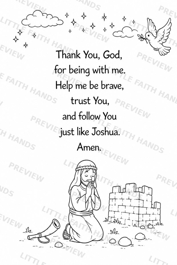 A closing prayer page for little hearts