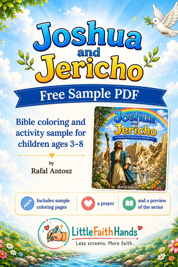 Joshua and Jericho free coloring book sample PDF for children ages 3-8