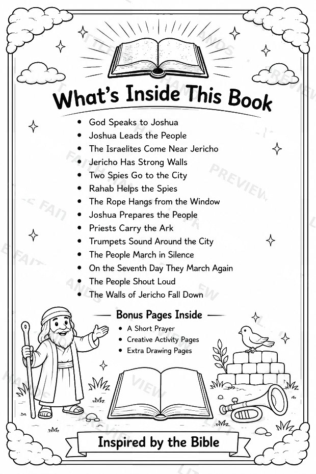 Bonus pages and story summary page from the Battle of Jericho book