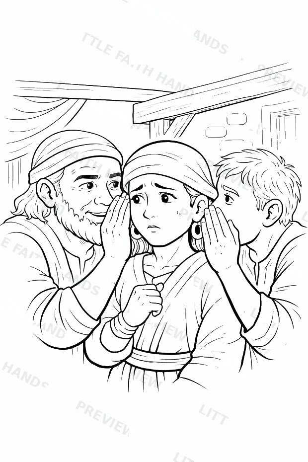 People whispering close to Samson as his secret is discovered